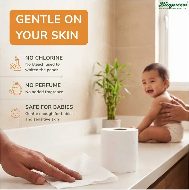 Gentle on your skin: no chlorine, no perfume, safe for babies