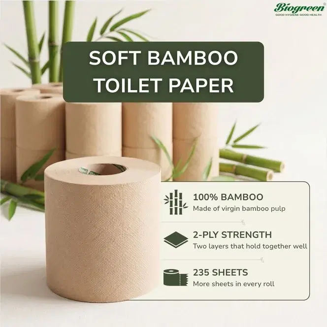 Soft bamboo toilet paper infographic